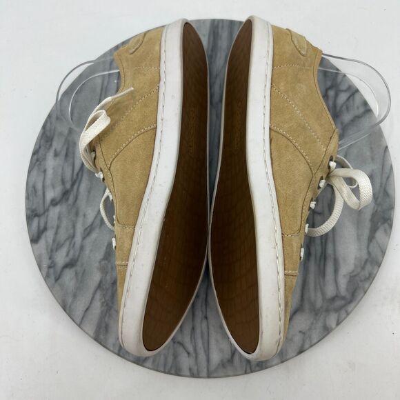 Rockport Walking Sneaker Shoe Womens 11 Tan Beige Suede Leather Low Cut Lace Up - Picture 6 of 11